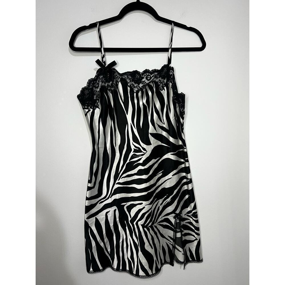 Vintage Victoria's Secret Zebra Print Slip Dress - Medium